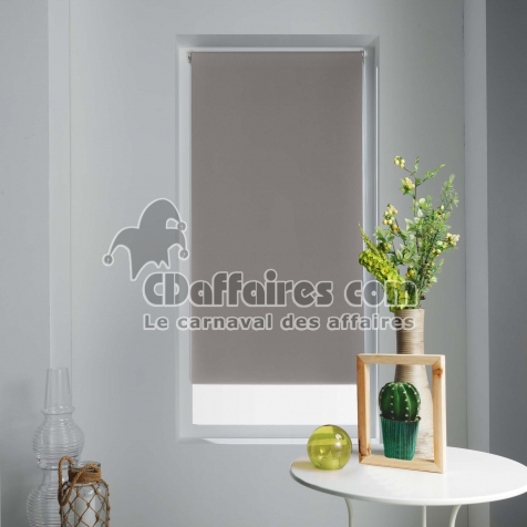Store enrouleur occultant 60 x 90 cm polyester occult Taupe