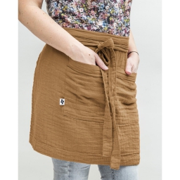 Tablier serveur gaze de coton 45 x 80 cm Gaia Camel
