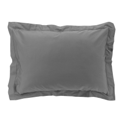Taie d'oreiller 50 x 70 cm en percale uni 78 fils percaline Anthracite