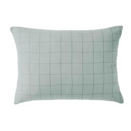 taie d'oreiller 50 x 70 cm gaze de coton gaïa match eucalyptus