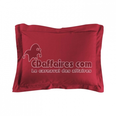 Taie d'oreiller 50 x 70 cm uni 57 fils lina  +point bourdon Marsala