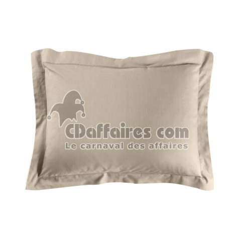 Taie d'oreiller 50 x 70 cm uni 57 fils lina  +point bourdon Sable