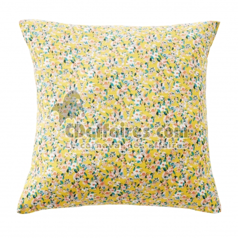 Taie d'oreiller 60x60 cm en double gaze de coton imprim&eacute;e Manon