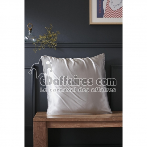 Taie d'Oreiller 63 x 63 cm - Soie de M&ucirc;rier Soanne Argent