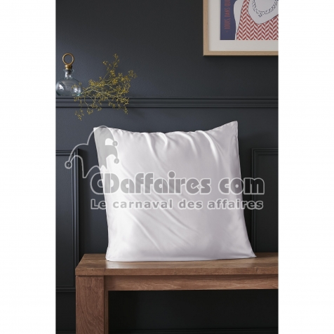 Taie d'Oreiller 63 x 63 cm - Soie de M&ucirc;rier Soanne - Blanc