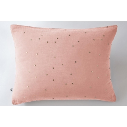 Taie d'oreiller gaze de coton 50 x 70 cm gaïa chic rose pêche Rose