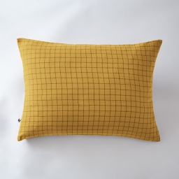 Taie d'oreiller gaze de coton tissée 50 x 70 cm gaïa mix Jaune safran