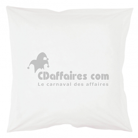Taie d'oreiller volant plat 63 x 63 cm uni 57 fils lina  + point bourdon Blanche