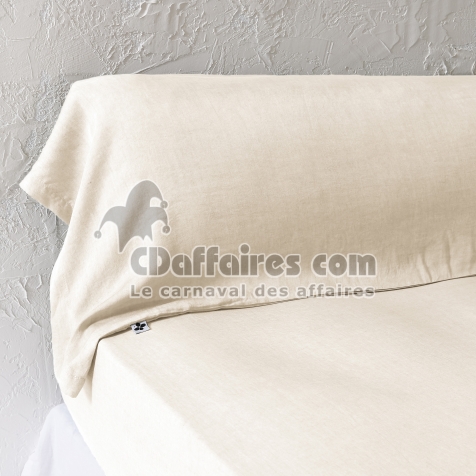 Taie de Traversin 43 x 185 cm - Lyocell Uni Lysandre Pampa - 147 g/m&sup2;