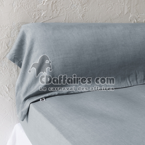 Taie de Traversin 43 x 185 cm - Lyocell Uni Lysandre Stone - 147 g/m&sup2;