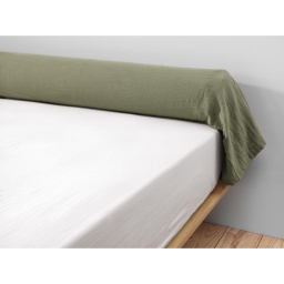 Taie de traversin gaze de coton 85 x 185 cm gaia romarin Kaki
