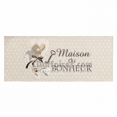 Tapis antid&eacute;rapant rectangle 50 x 120 cm imprime digital Happiness