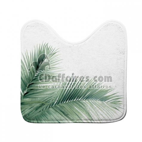 Tapis contour wc 45 x 45 cm microfibre imprimee havane des. place Sans