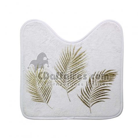 Tapis contour wc 45 x 45 cm microfibre imprimee orbella Blanc