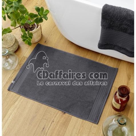 Tapis de bain 50 x 70 cm coton 600 gr Garance Anthracite