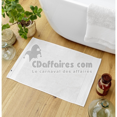 Tapis de bain 50 x 70 cm coton 600 gr Garance Blanc