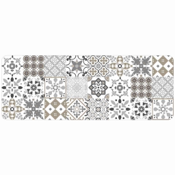 Tapis deco rectangle 45 x 120 cm mousse imprimee salou Naturel