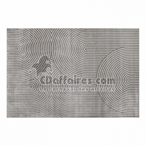 Tapis rectangle 140 x 200 cm viscose relief Géode - Gris