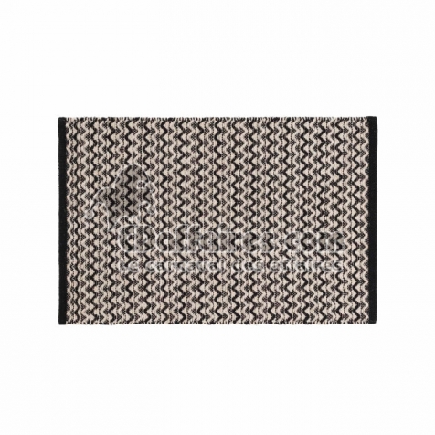Tapis rectangle 60 x 90 cm coton/polyes fantaisie+fil met chasca Noir