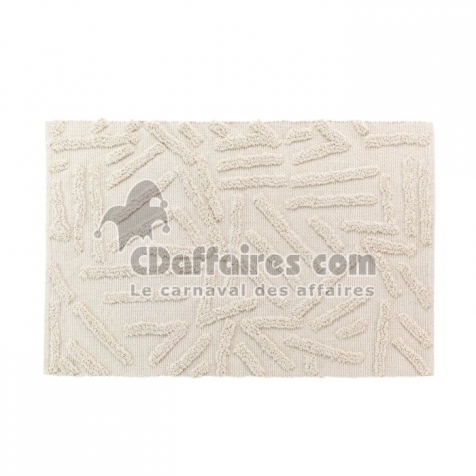 Tapis rectangle 60 x 90 cm coton/polyester tufte Athena Naturel