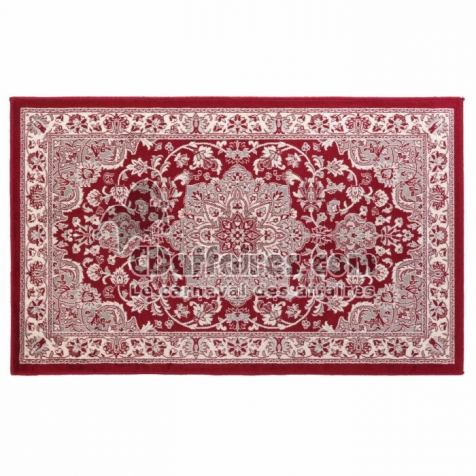 Tapis rectangle 68 x 110 cm viscose tissee cherine Rouge