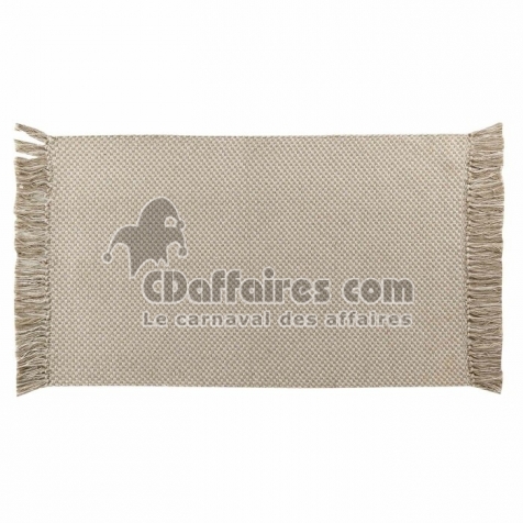 Tapis rectangle a franges 50 x 80 cm coton/polyester tisse pietro Sans
