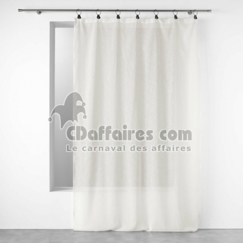 Voilage a anneaux 140 x 240 cm voile tiss&eacute; Linka Blanc