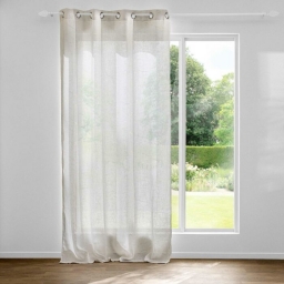 Voilage à Œillets Grande Hauteur - 140 x 280 cm - Effet Lin Imprimé Métallisé Marius