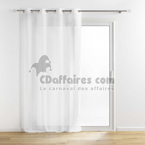 Voilage a oeillets 140 x 240 cm aspect brillant Sunline Blanc/argent