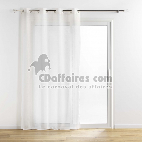 Voilage a oeillets 140 x 240 cm aspect brillant Sunline Blanc/or
