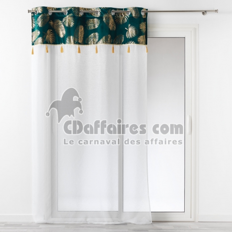 Voilage &agrave; oeillets 140 x 240 cm + bande velours sabaly