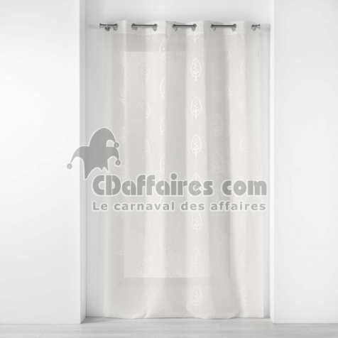 Voilage a oeillets 140 x 240 cm effet li brod&eacute; Sonata Naturel