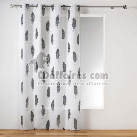 Voilage a oeillets 140 x 240 cm effet lin imprime eternity Naturel