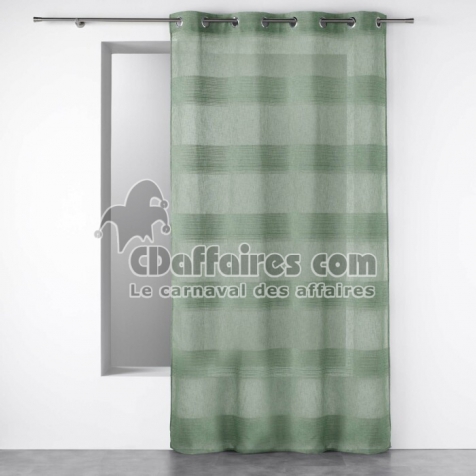 Voilage a oeillets 140 x 240 cm effet lin tisse fils chenille terraza Vert