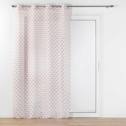 Voilage a oeillets 140 x 240 cm imprim&eacute; metallis&eacute; Lorea Marsala