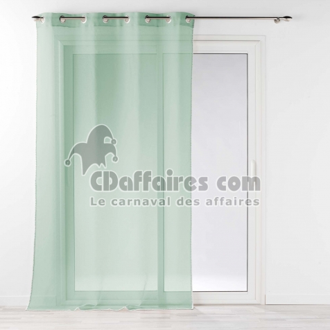 Voilage à oeillets 140 x 240 cm liseré blanc Louise Vert sauge