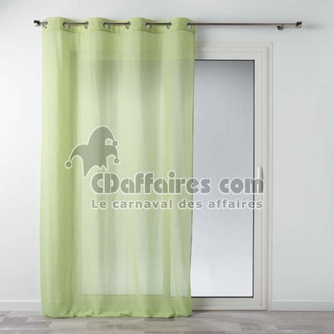Voilage a oeillets 140 x 240 cm polycoton uni mitsy Vert