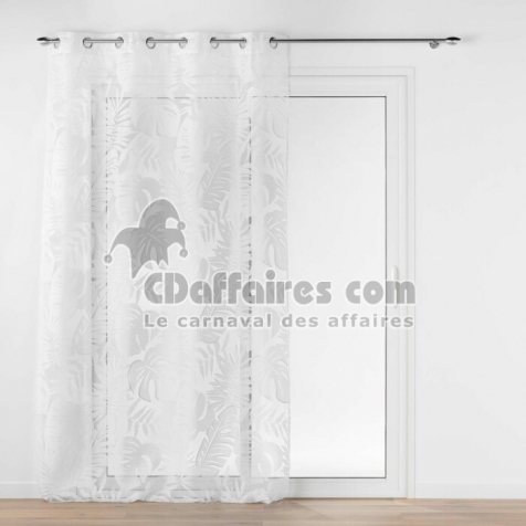 Voilage a oeillets 140 x 240 cm voile d&eacute;vor&eacute; m&eacute;tallis&eacute; Magnolia