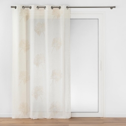 Voilage a oeillets 140 x 240 cm voile sab&eacute;e Lotus