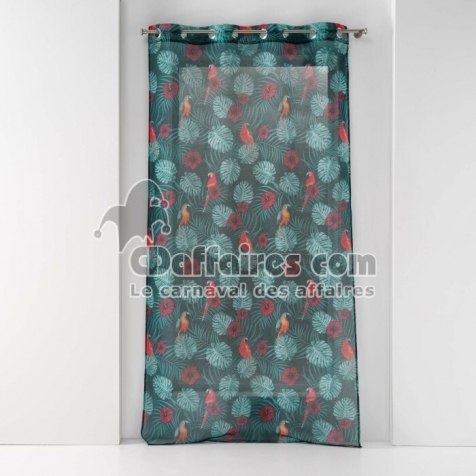 Voilage a oeillets 140 x 240 cm voile sabl&eacute; Caracas Bleu