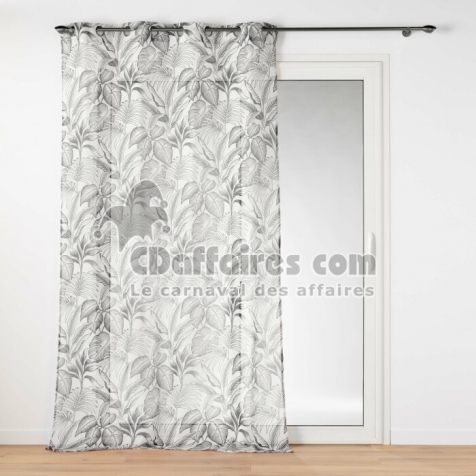 Voilage a oeillets 140 x 240 cm voile sabl&eacute; imprim&eacute; Cabana Naturel