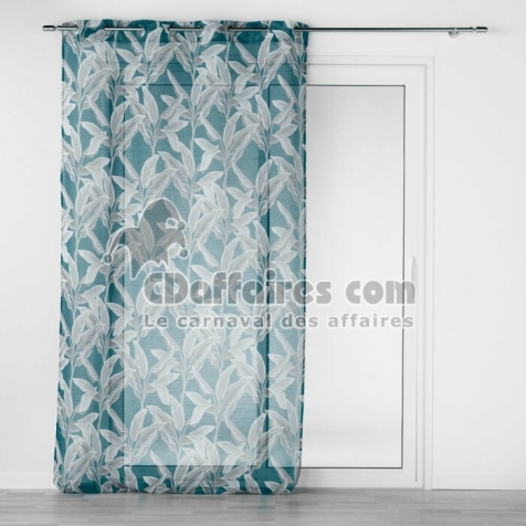 Voilage a oeillets 140 x 240 cm voile sable imprimé  Isibelle Bleu