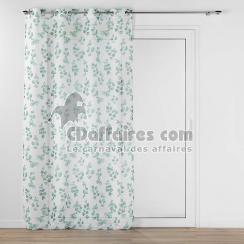 Voilage a oeillets 140 x 240 cm voile sabl&eacute; imprim&eacute; Leandre