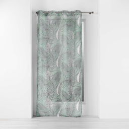 Voilage a oeillets 140 x 240 cm voile sabl&eacute; imprim&eacute; Majolica Menthe