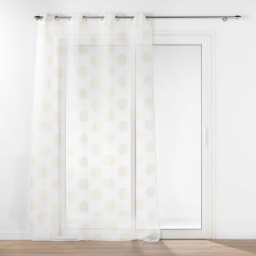 Voilage a oeillets 140 x 240 cm voile sabl&eacute;  imprim&eacute; metallis&eacute; Sixtine Or