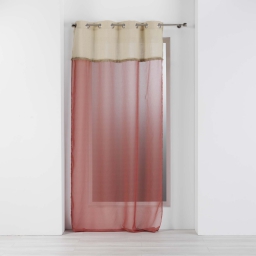 Voilage &agrave; oeillets 140 x 240 cm voile sabl&eacute; + jute Greenybel Terracotta