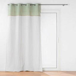 Voilage a oeillets 140 x 240 cm voile sabl&eacute; + jute Janara Sauge