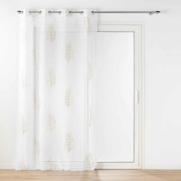 Voilage a oeillets 140 x 240 cm voile sabl&eacute; m&eacute;tallis&eacute; Venus