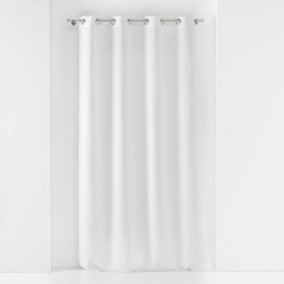 Voilage &agrave; oeillets 140 x 240 cm voile tiss&eacute; Soane Blanc