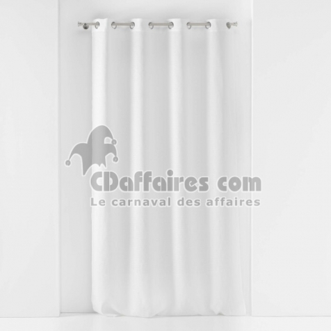 Voilage &agrave; oeillets 140 x 240 cm voile tiss&eacute; Soane Blanc